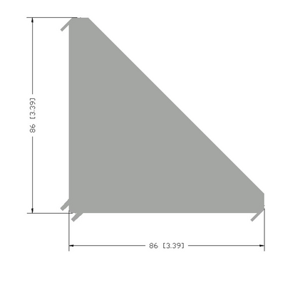 40-120-3 MODULAR SOLUTIONS GUSSET BRACKET<BR>45MM X 90MM REINFORCEMENT ANGLE